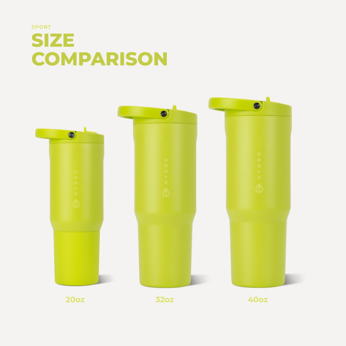 HYDROJUG Exclusive / HydroJug Sport 40oz - Large Leakproof Insulated Water Bottle β Lemon Lime