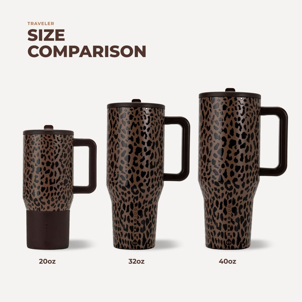 HYDROJUG New / HydroJug Traveler 20oz - Brown Leopard