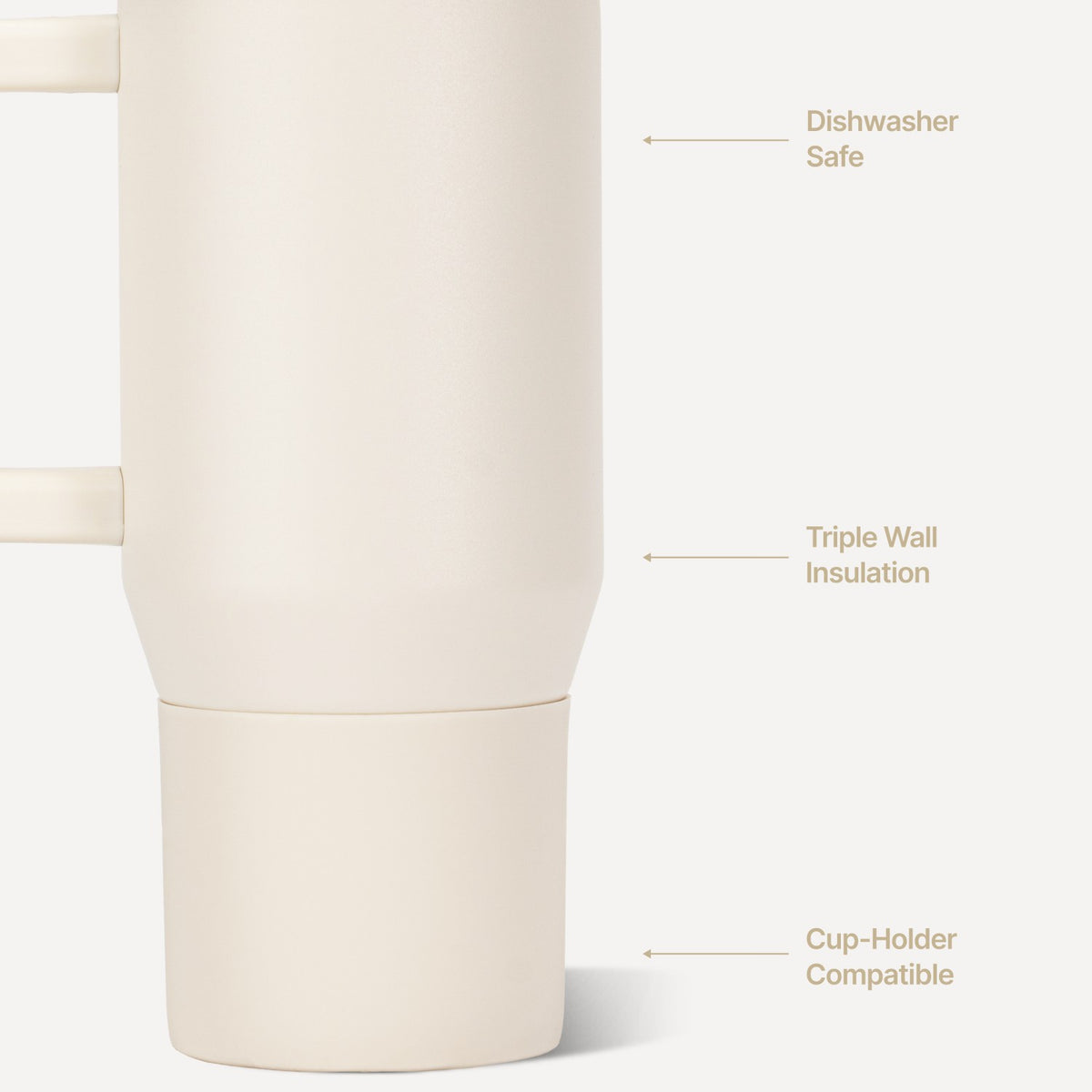 HYDROJUG New / HydroJug Traveler 20oz - Compact Insulated Tumbler with Handle – Cream