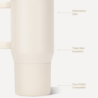 HYDROJUG New / HydroJug Traveler 20oz - Compact Insulated Tumbler with Handle – Cream