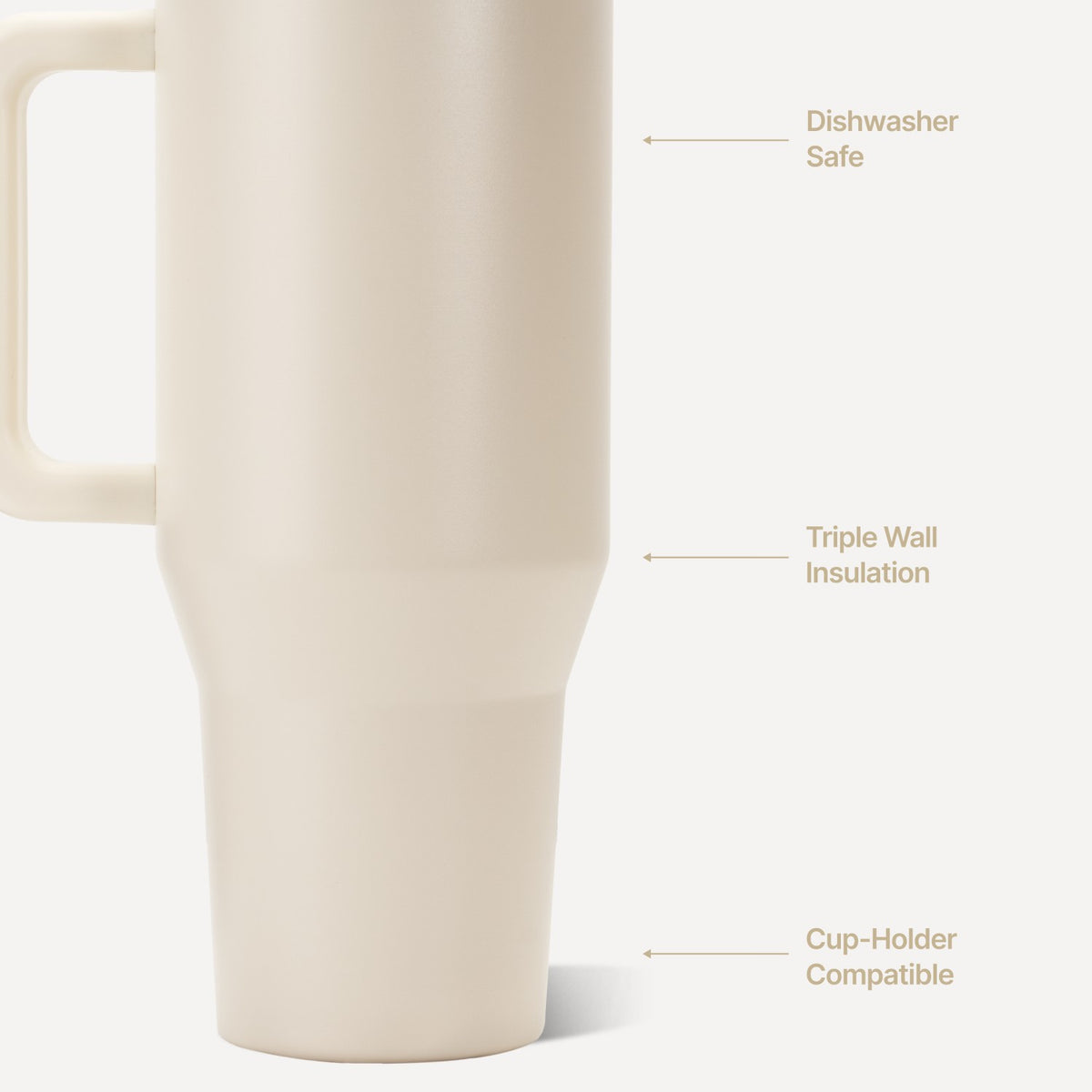 HYDROJUG Great Value / HydroJug Traveler 40oz - All-Day Insulated Tumbler with Handle – Cream