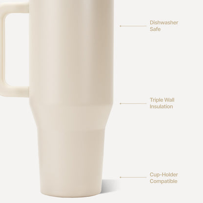 HYDROJUG Great Value / HydroJug Traveler 40oz - All-Day Insulated Tumbler with Handle – Cream