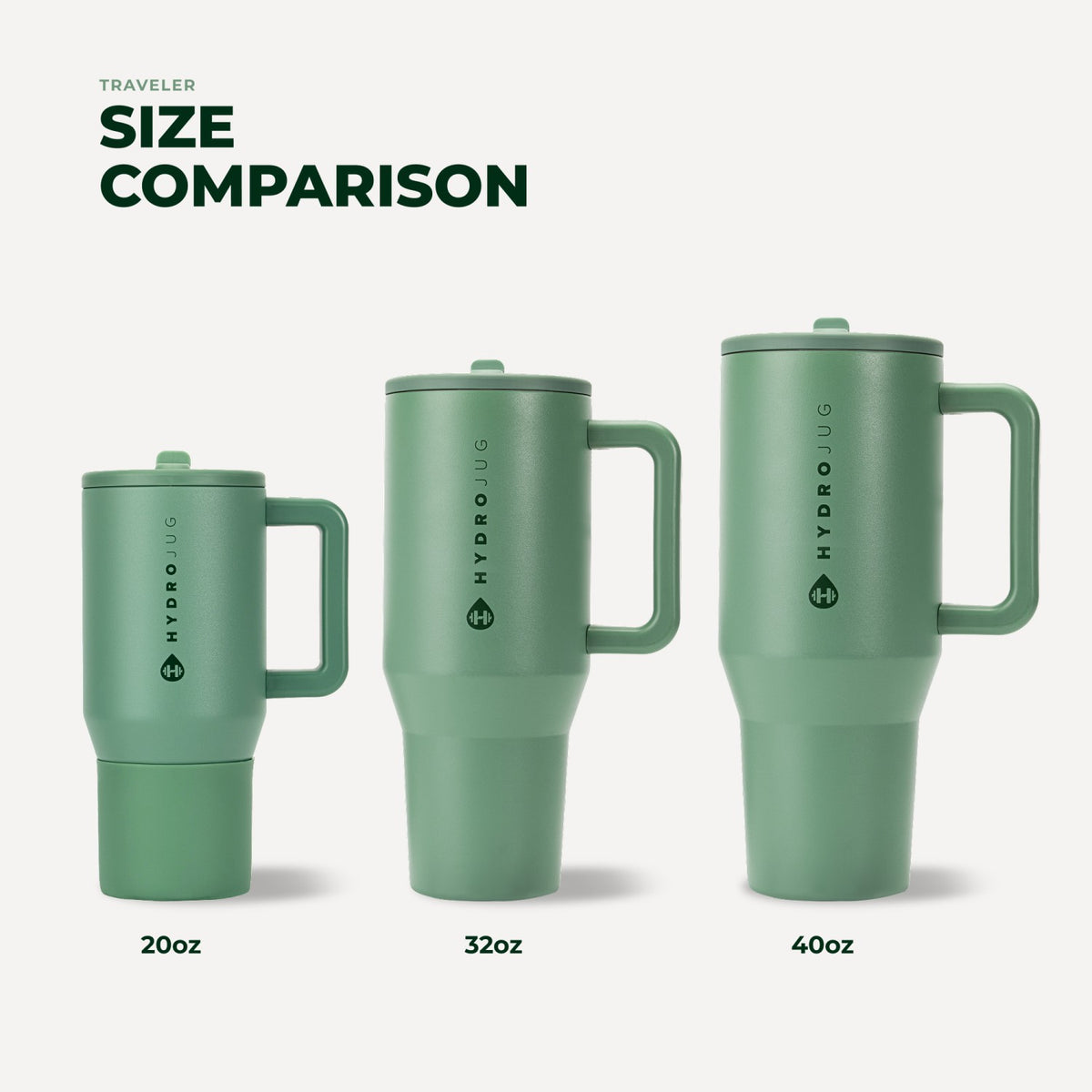 HYDROJUG Signature / HydroJug Traveler 32oz - Leakproof Insulated Tumbler with Handle – Sage