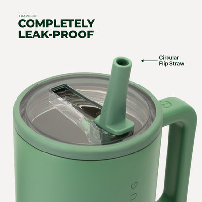HYDROJUG Top Pick / HydroJug Traveler 40oz - All-Day Insulated Tumbler with Handle – Sage