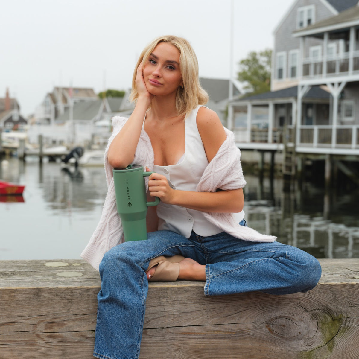 HYDROJUG Top Pick / HydroJug Traveler 40oz - All-Day Insulated Tumbler with Handle – Sage