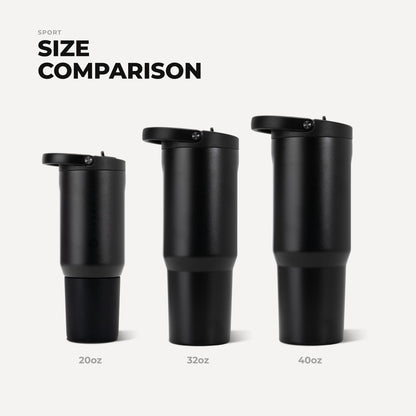 HYDROJUG Exclusive / HydroJug Sport 20oz - Insulated Water Bottle, Leakproof Flip Straw – Black