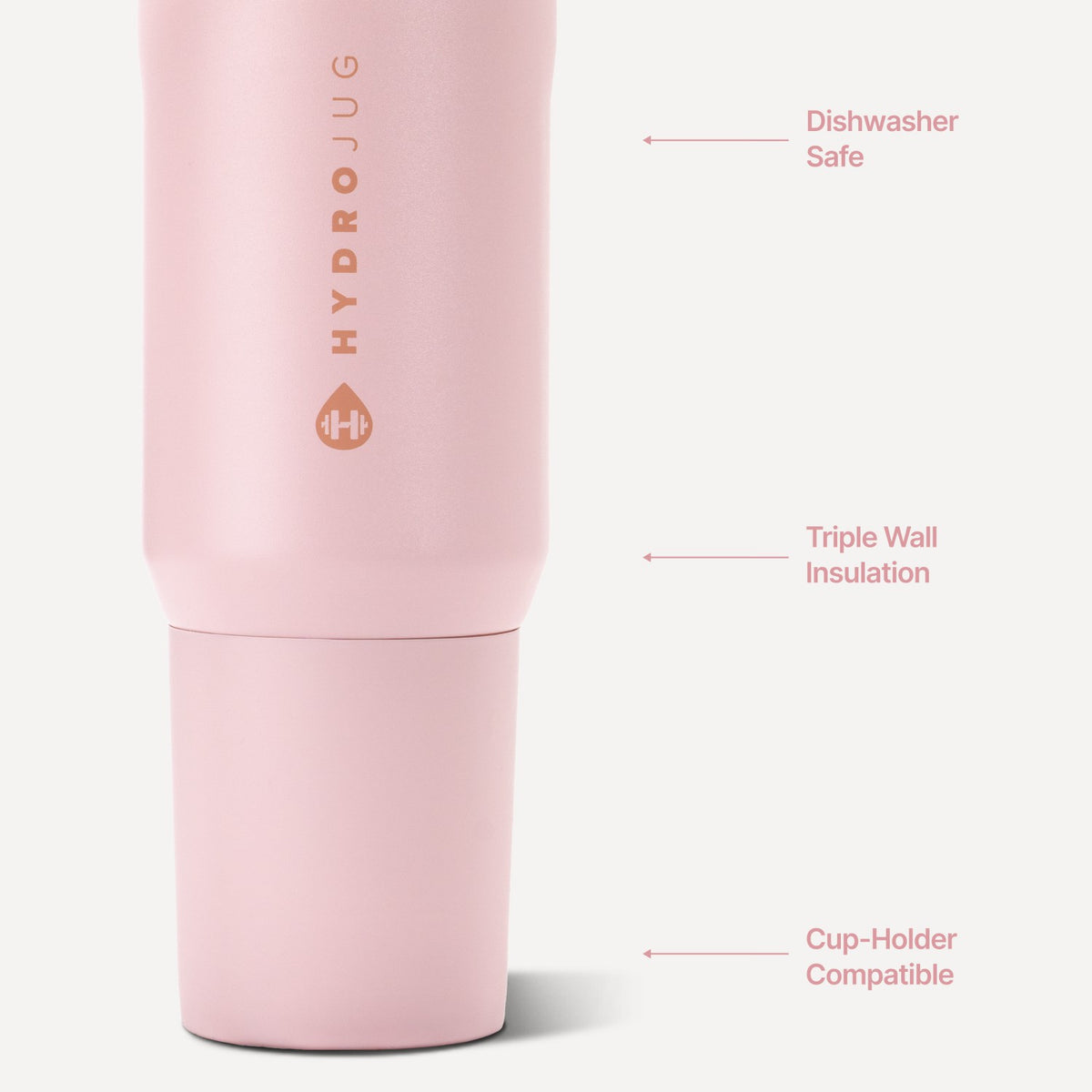 HYDROJUG Great Value / HydroJug Sport 20oz - Insulated Water Bottle, Leakproof Flip Straw – Pink Sand