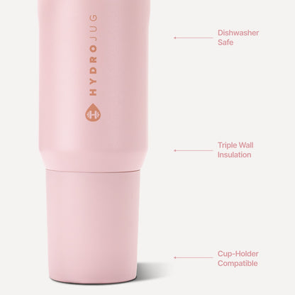 HYDROJUG Great Value / HydroJug Sport 20oz - Insulated Water Bottle, Leakproof Flip Straw – Pink Sand