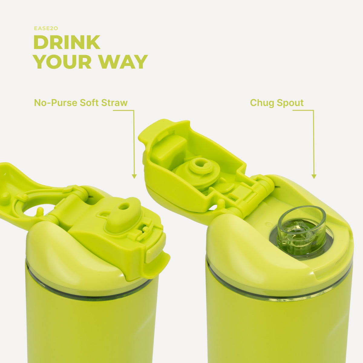 HYDROJUG Top Pick / HydroJug Ease2o 32oz - Compact Water Bottle with Straw & Chug Spout – Lemon Lime