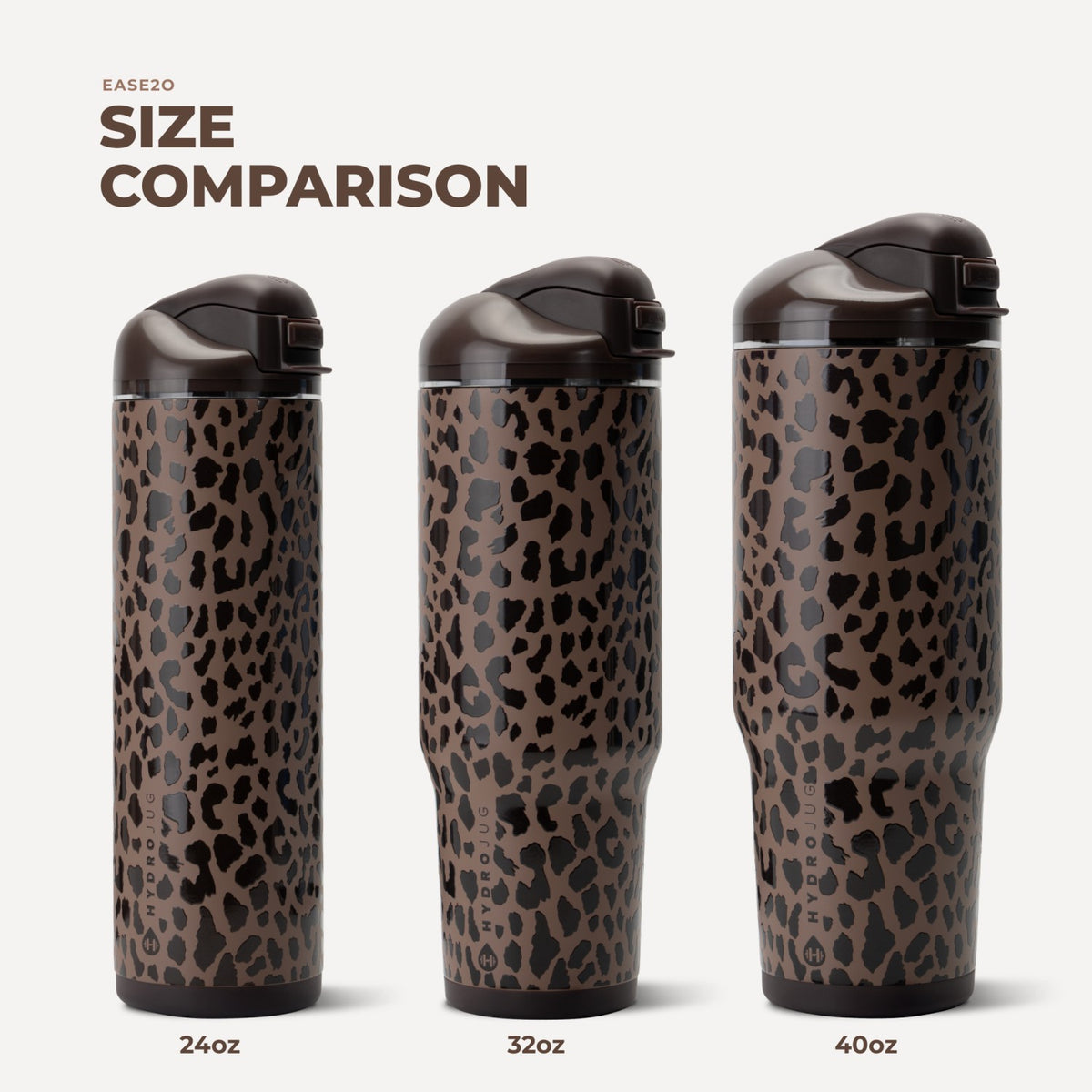 HYDROJUG Customer Favorite / HydroJug Ease2o 32oz - Compact Water Bottle with Straw & Chug Spout – Brown Leopard