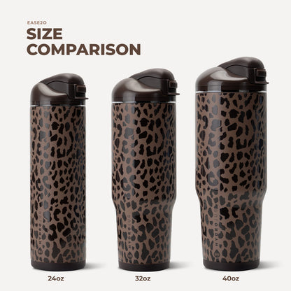 HYDROJUG Customer Favorite / HydroJug Ease2o 32oz - Compact Water Bottle with Straw & Chug Spout – Brown Leopard