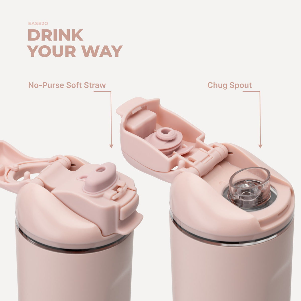 HYDROJUG Exclusive / HydroJug Ease2o 40oz - Dual-Function Water Bottle with Straw & Chug Spout – Dusty Rose