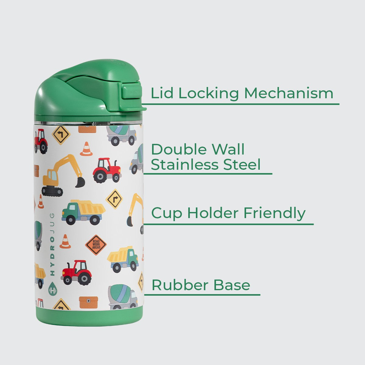 HYDROJUG New / HydroJug Ease2o 14oz - Leakproof 2-in-1 Kids Water Bottle, Straw & Chug Spout – Under Construction