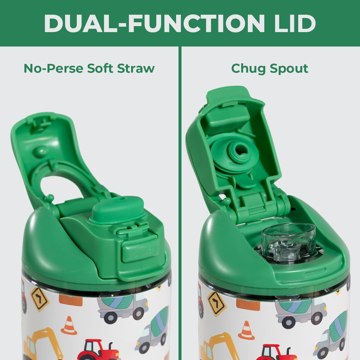 HYDROJUG New / HydroJug Ease2o 14oz - Leakproof 2-in-1 Kids Water Bottle, Straw & Chug Spout – Under Construction