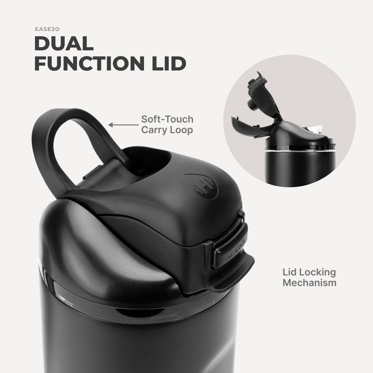 HYDROJUG Recommended / HydroJug Ease2o 40oz - Dual-Function Water Bottle with Straw & Chug Spout – Black