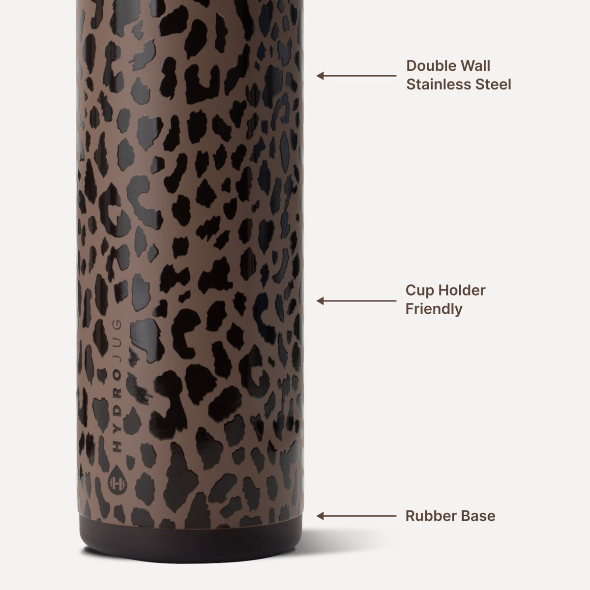HYDROJUG Essential / HydroJug Ease2o 24oz - 2-in-1 Water Bottle with Soft Straw & Chug Spout – Brown Leopard