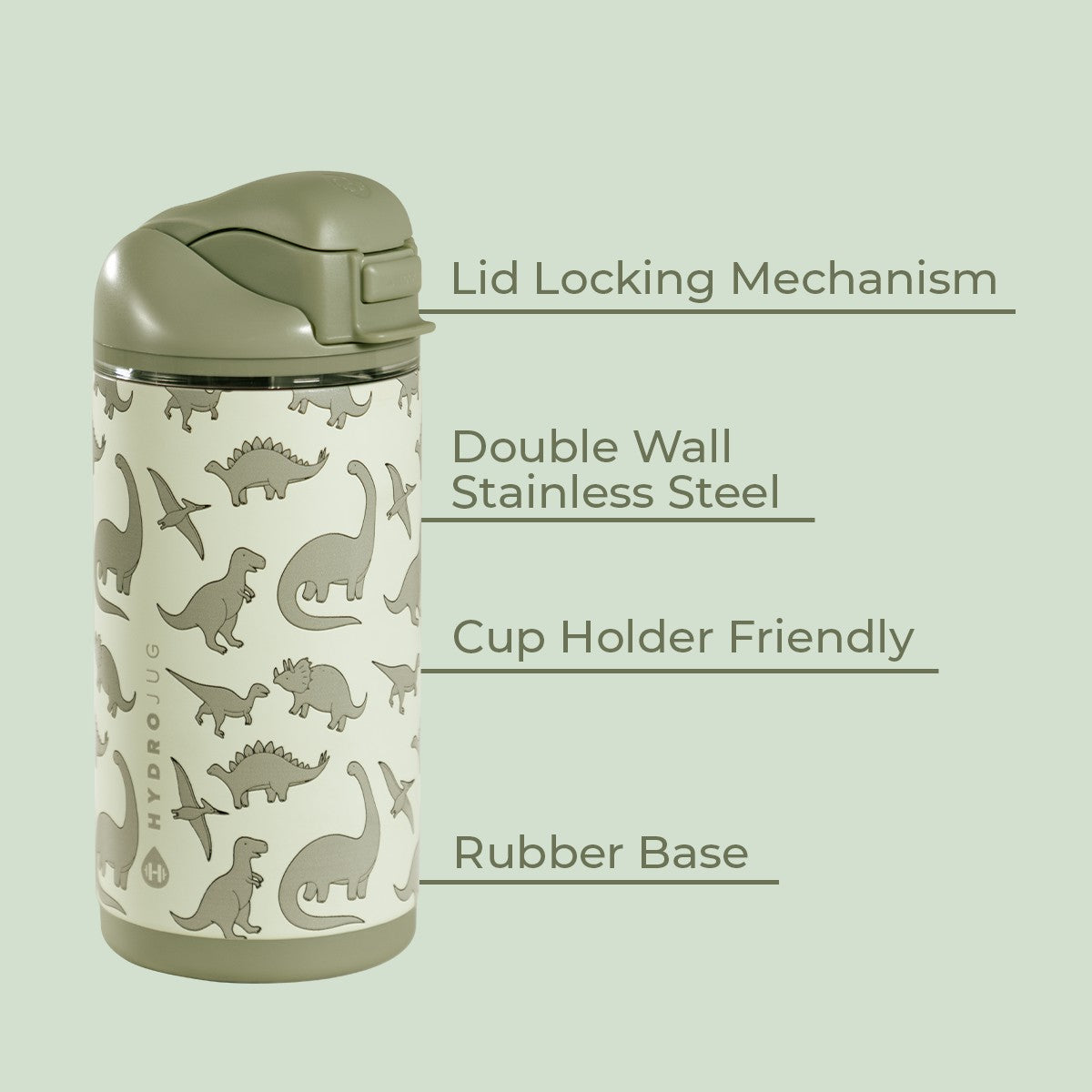HYDROJUG Trending / HydroJug Ease2o 14oz - Leakproof 2-in-1 Kids Water Bottle with Straw & Chug Spout – Dinosaur