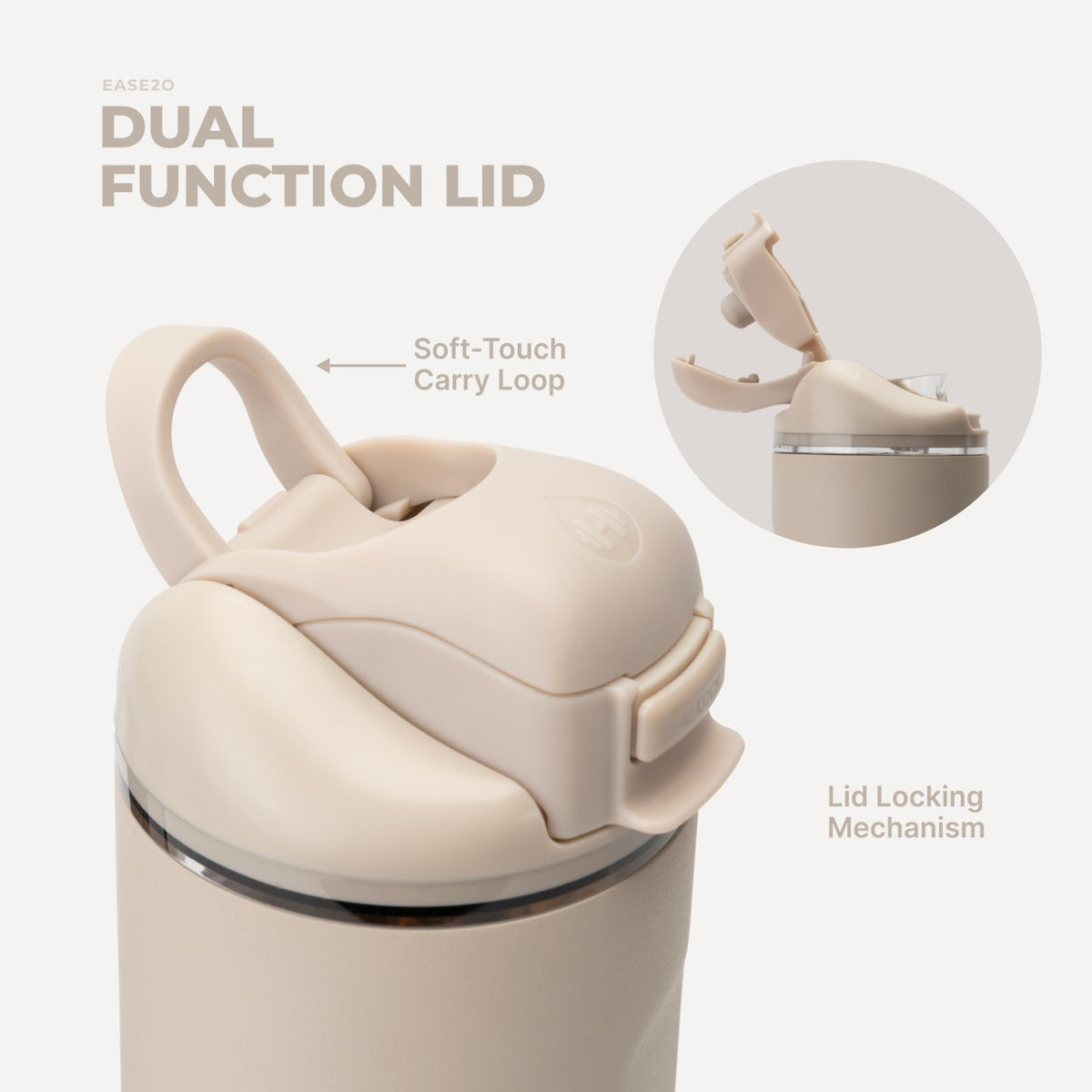 HYDROJUG Hot Sale / HydroJug Ease2o 24oz - 2-in-1 Water Bottle with Soft Straw & Chug Spout – Dune