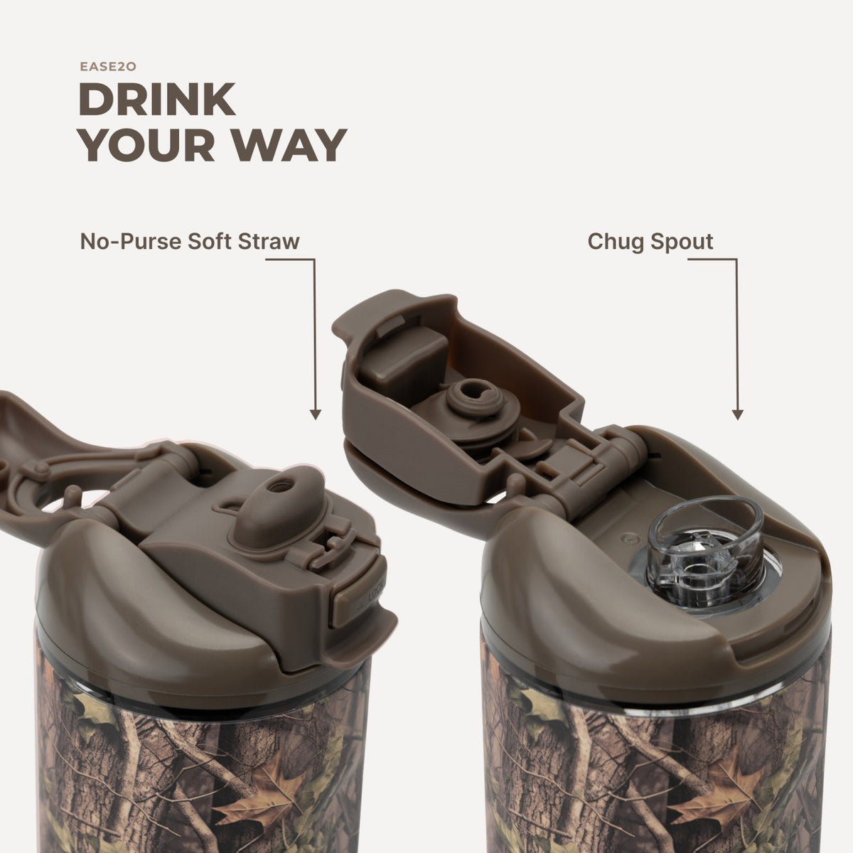 HYDROJUG Best Price / HydroJug Ease2o 24oz - 2-in-1 Water Bottle with Soft Straw & Chug Spout – Woodland