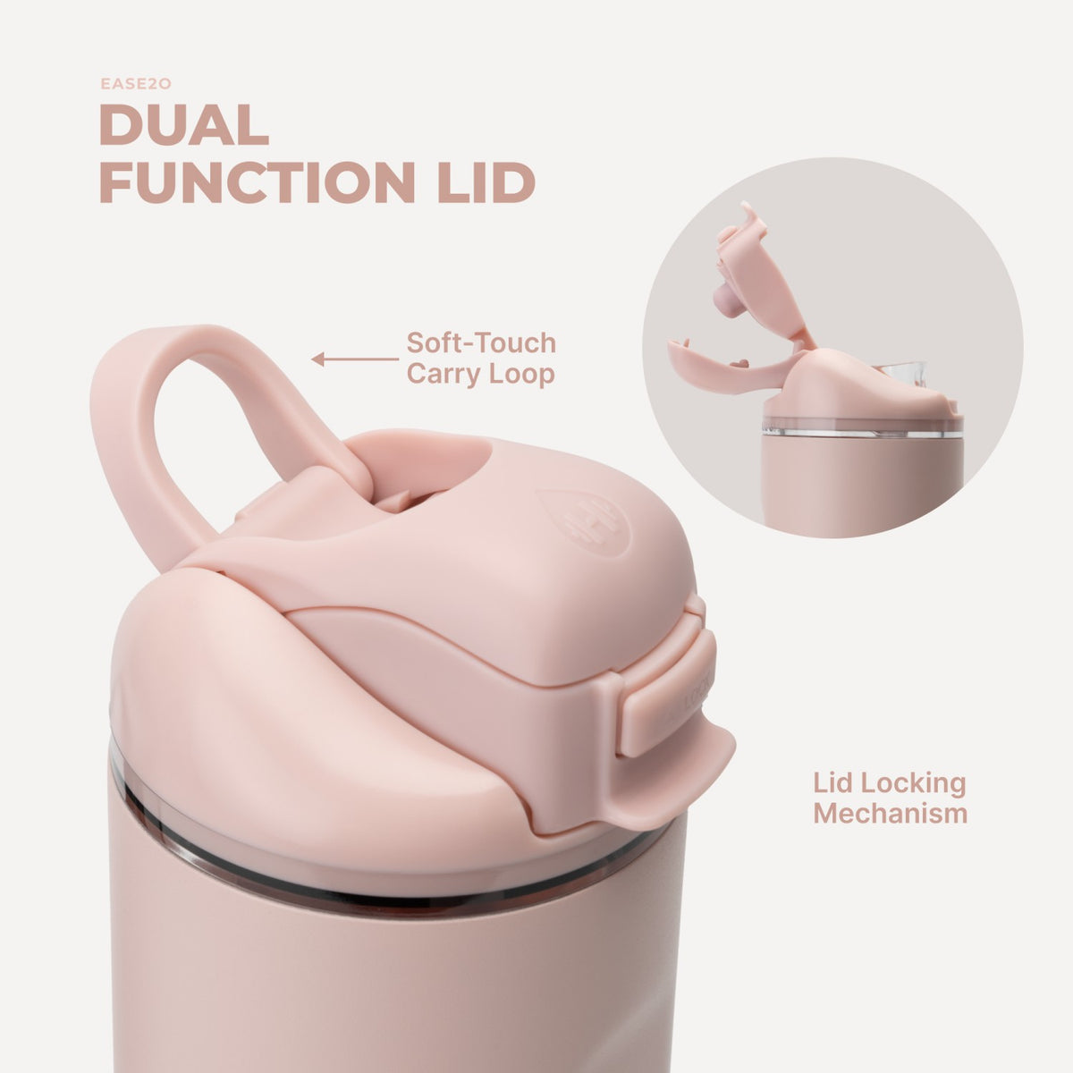 HYDROJUG Hot Sale / HydroJug Ease2o 24oz - 2-in-1 Water Bottle with Soft Straw & Chug Spout – Dusty Rose