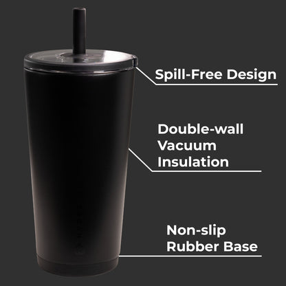 HYDROJUG Trending / HydroJug Everyday Tumbler 20oz - Ceramic-Lined Insulated Tumbler with Straw – Black