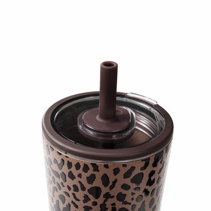 HYDROJUG Latest / HydroJug Everyday Tumbler 20oz - Ceramic-Lined Insulated Tumbler with Straw – Brown Leopard