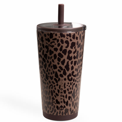 HYDROJUG Latest / HydroJug Everyday Tumbler 20oz - Ceramic-Lined Insulated Tumbler with Straw – Brown Leopard