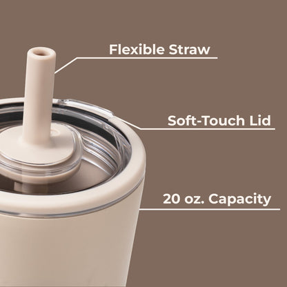 HYDROJUG Premium / HydroJug Everyday Tumbler 20oz - Ceramic-Lined Insulated Tumbler with Straw – Dune