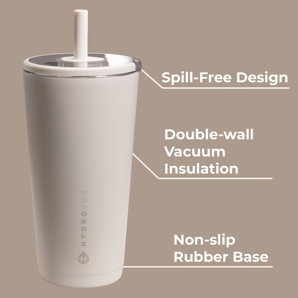 HYDROJUG Latest / HydroJug Everyday Tumbler 20oz - Ceramic-Lined Insulated Tumbler with Straw – Linen
