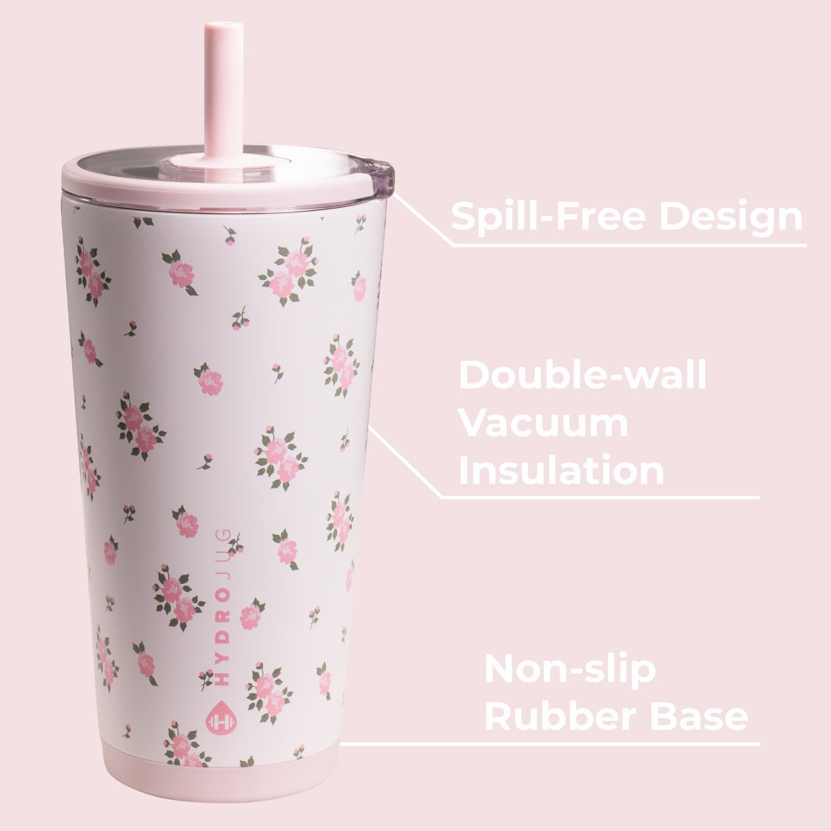HYDROJUG Customer Favorite / HydroJug Everyday Tumbler 20oz - Ceramic-Lined Insulated Tumbler with Straw – Wildrose