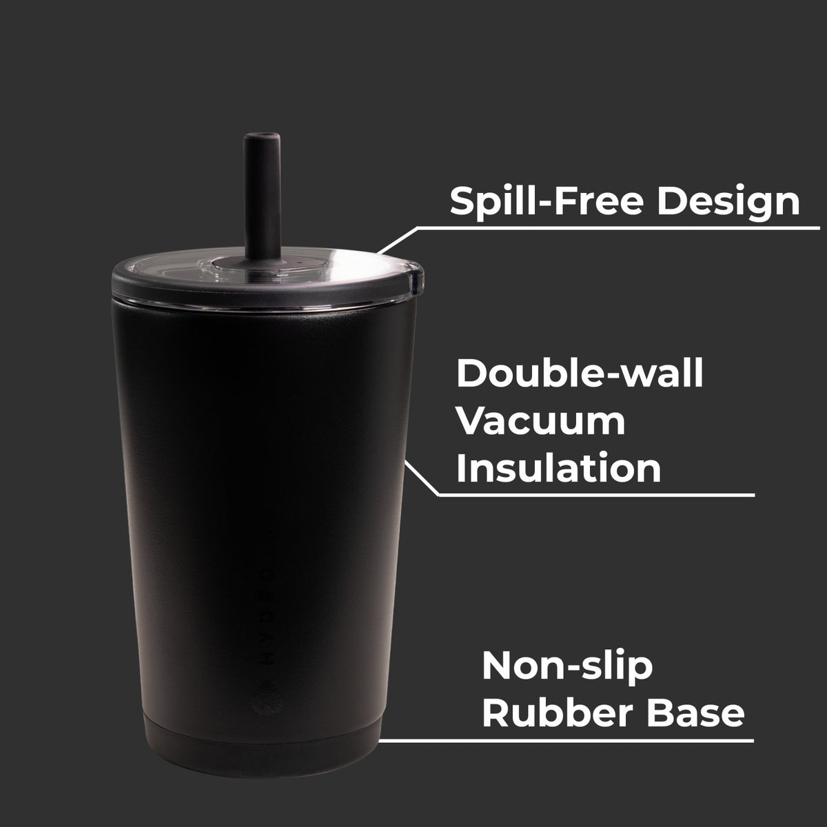 HYDROJUG Signature / HydroJug Everyday Tumbler 14oz - Ceramic-Lined Spill-Free Kids Tumbler – Black