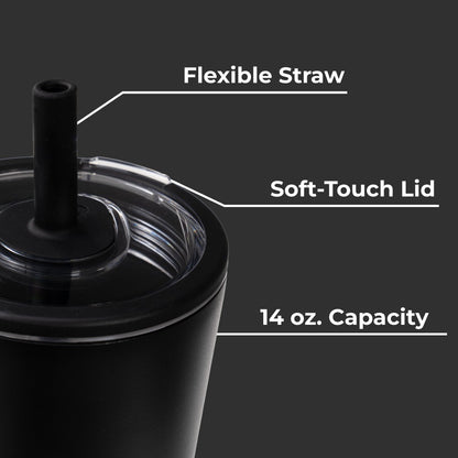 HYDROJUG Signature / HydroJug Everyday Tumbler 14oz - Ceramic-Lined Spill-Free Kids Tumbler – Black
