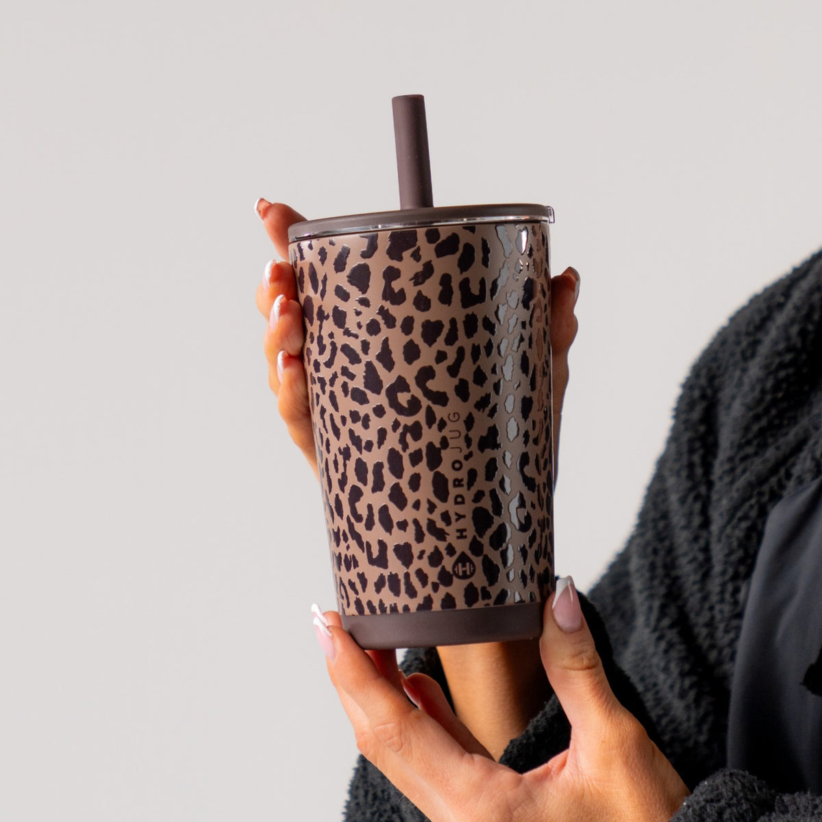 HYDROJUG Value / HydroJug Everyday Tumbler 14oz - Ceramic-Lined Spill-Free Kids Tumbler – Brown Leopard