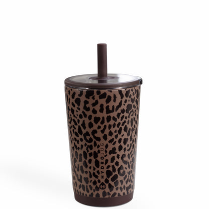 HYDROJUG Value / HydroJug Everyday Tumbler 14oz - Ceramic-Lined Spill-Free Kids Tumbler – Brown Leopard