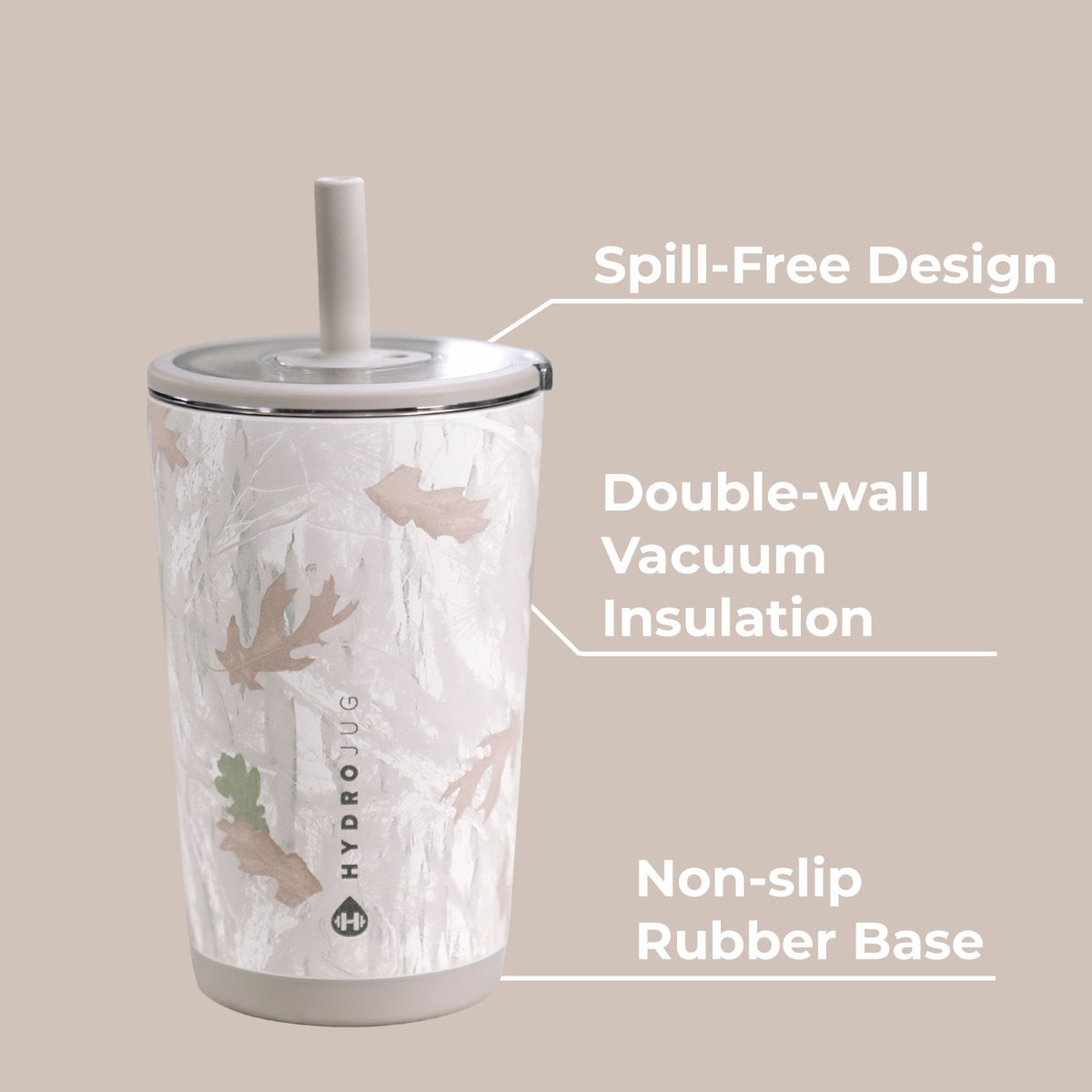 HYDROJUG Exclusive / HydroJug Everyday Tumbler 14oz - Ceramic-Lined Spill-Free Kids Tumbler – Camo