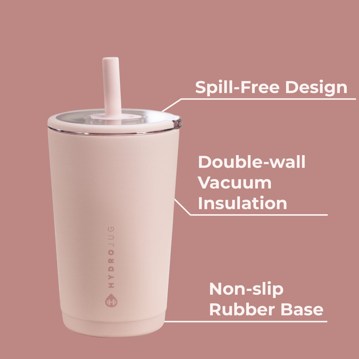 HYDROJUG Discount / HydroJug Everyday Tumbler 14oz - Ceramic-Lined Spill-Free Kids Tumbler – Dusty Rose