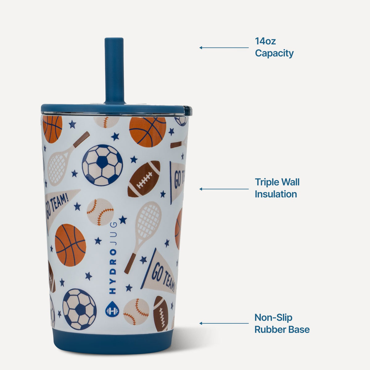 HYDROJUG Premium / HydroJug Everyday Tumbler 14oz - Ceramic-Lined Spill-Free Kids Tumbler – All-Stars