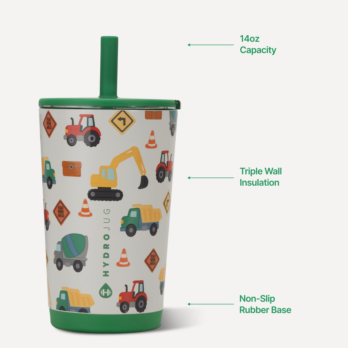 HYDROJUG Classic / HydroJug Everyday Tumbler 14oz - Ceramic-Lined Spill-Free Kids Tumbler – Under Construction