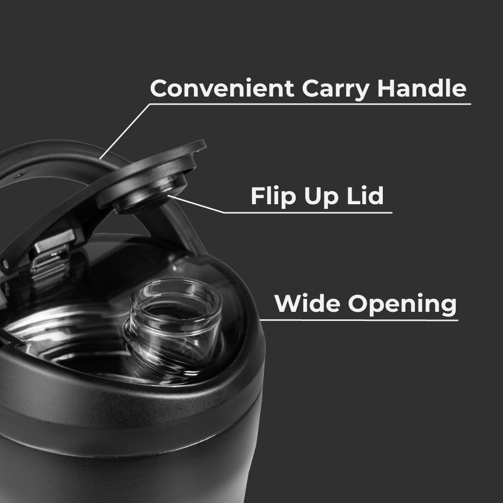 HYDROJUG Customer Favorite / HydroJug Insulated Shaker 24oz - Stainless Steel Protein Shaker, Silent Grate – Black