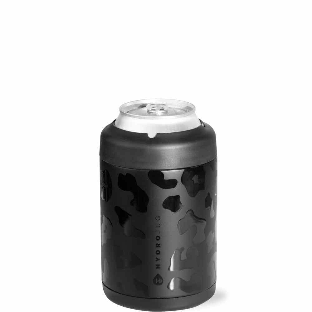 HYDROJUG Essential / HydroJug Can Cooler 12oz - 2-in-1 Insulated Standard Can Cooler, Screw-Top Lock – Black Leopard