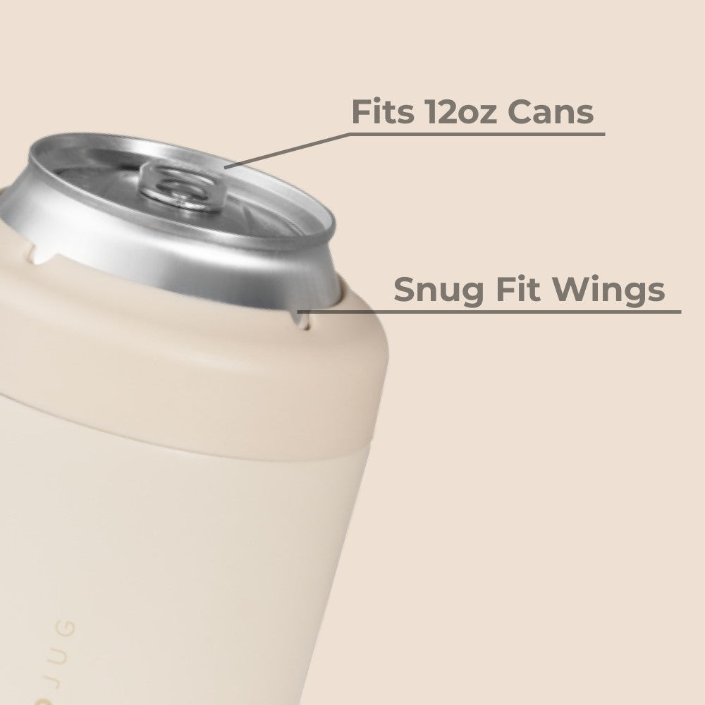 HYDROJUG Exclusive / HydroJug Can Cooler 12oz - 2-in-1 Insulated Standard Can Cooler, Screw-Top Lock – Cream
