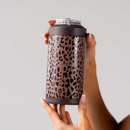 HYDROJUG Value / HydroJug Can Cooler 16oz - 2-in-1 Insulated Tallboy Can Cooler, Screw-Top Lock – Brown Leopard