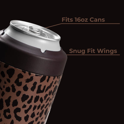 HYDROJUG Value / HydroJug Can Cooler 16oz - 2-in-1 Insulated Tallboy Can Cooler, Screw-Top Lock – Brown Leopard