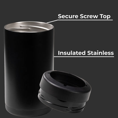 HYDROJUG Smart Buy / HydroJug Can Cooler 16oz - 2-in-1 Insulated Tallboy Can Cooler, Screw-Top Lock – Black