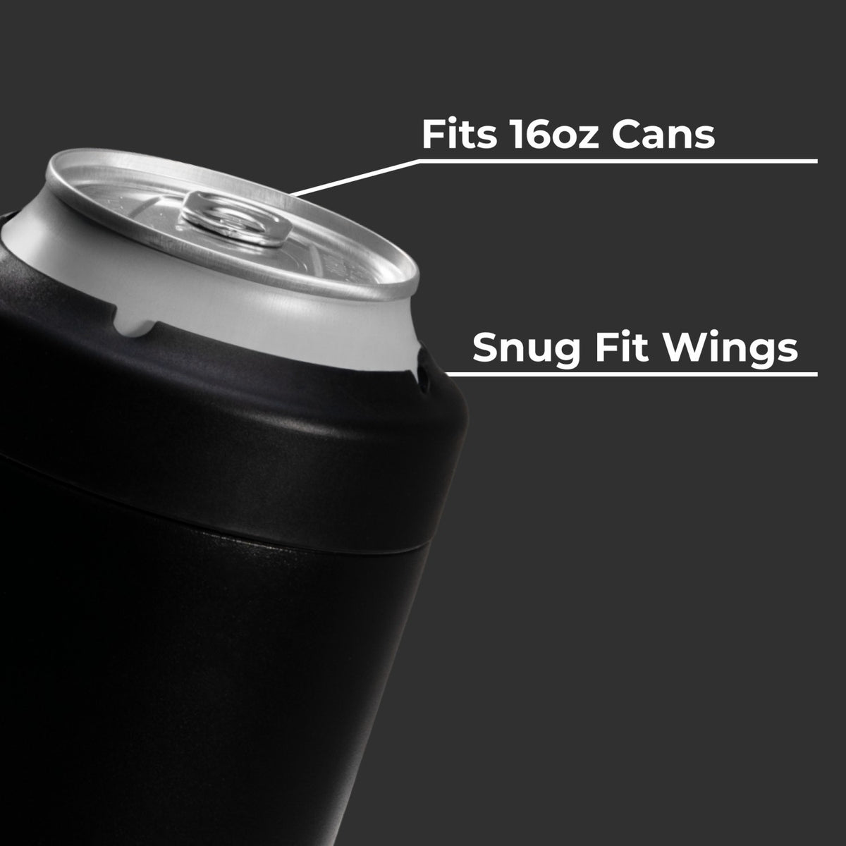 HYDROJUG Smart Buy / HydroJug Can Cooler 16oz - 2-in-1 Insulated Tallboy Can Cooler, Screw-Top Lock – Black