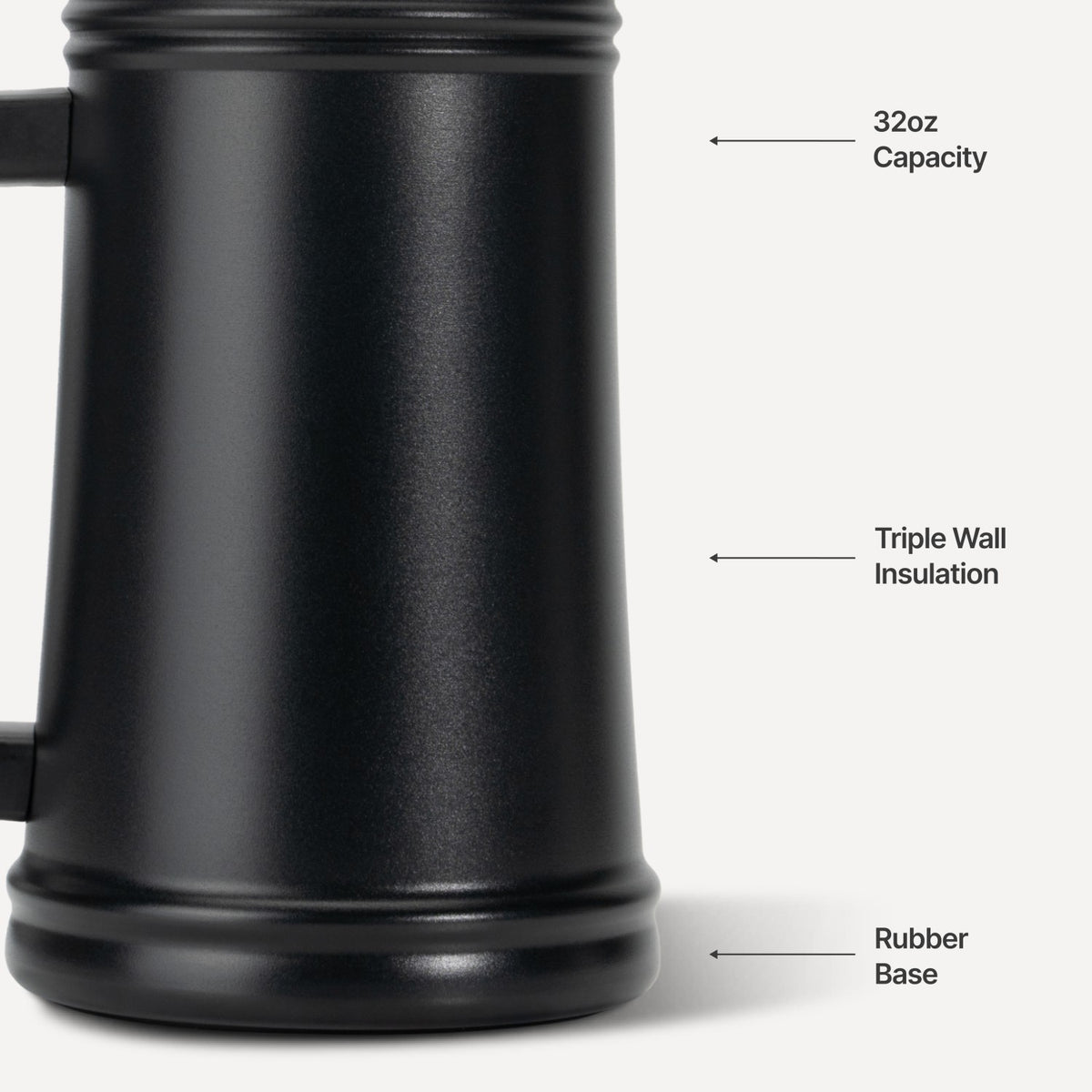 HYDROJUG Sale / HydroJug Stein 32oz - Ceramic-Lined Insulated Beer Stein – Black