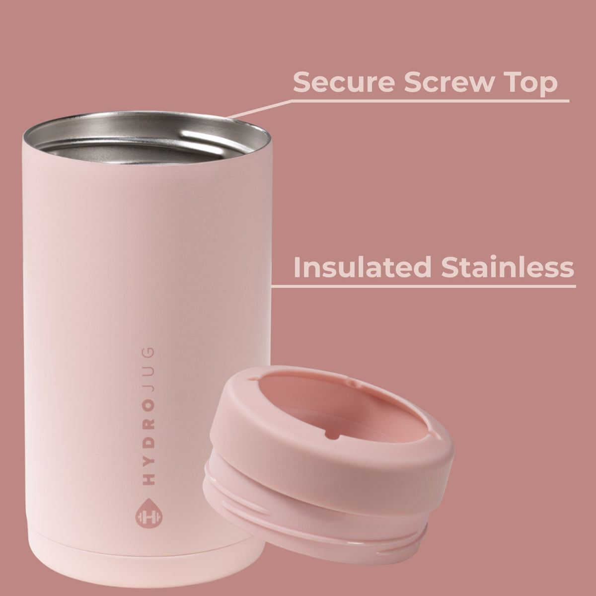 HYDROJUG New / HydroJug Can Cooler 16oz - 2-in-1 Insulated Tallboy Can Cooler, Screw-Top Lock – Dusty Rose