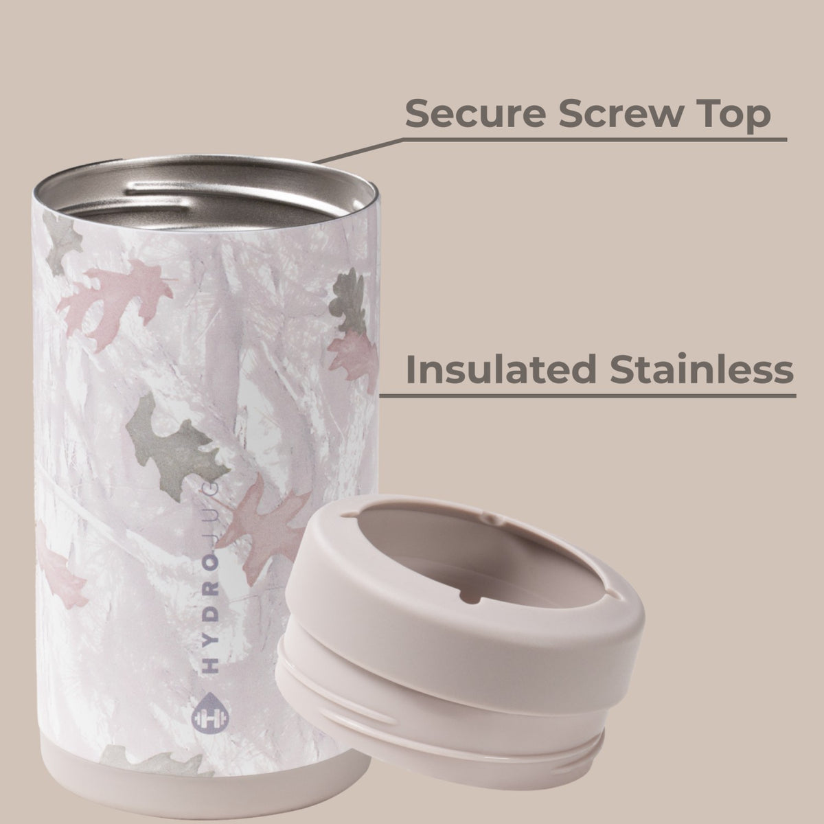 HYDROJUG New / HydroJug Can Cooler 16oz - 2-in-1 Insulated Tallboy Can Cooler, Screw-Top Lock – Camo