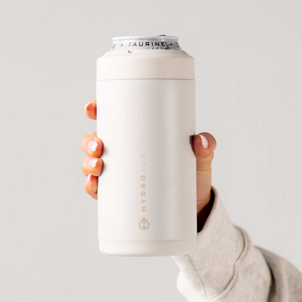 HYDROJUG Featured / HydroJug Can Cooler 16oz - 2-in-1 Insulated Tallboy Can Cooler, Screw-Top Lock – Linen