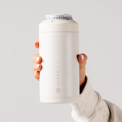 HYDROJUG Featured / HydroJug Can Cooler 16oz - 2-in-1 Insulated Tallboy Can Cooler, Screw-Top Lock – Linen